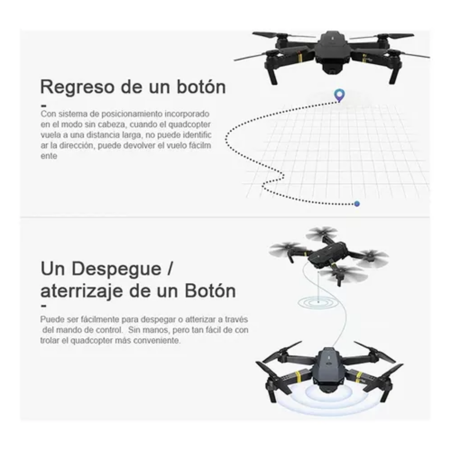 Dron Plegable con Cámara WiFi HD FPV